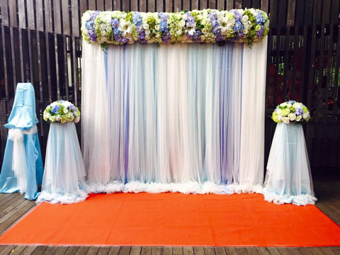 ฉากแต่งงาน Backdropซุ้มดอกไม้เหมือนจริง 2-4-01