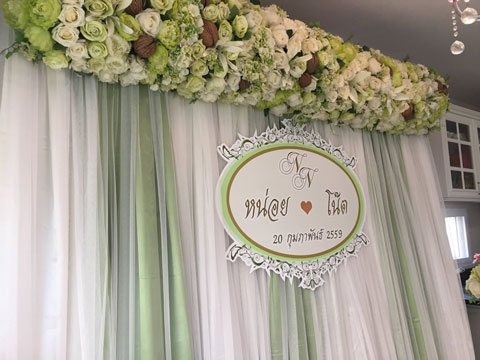 ฉากแต่งงาน Backdropซุ้มดอกไม้เหมือนจริง 2-4-04