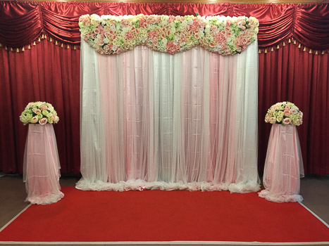 ฉากแต่งงาน Backdropซุ้มดอกไม้เหมือนจริง 2-4